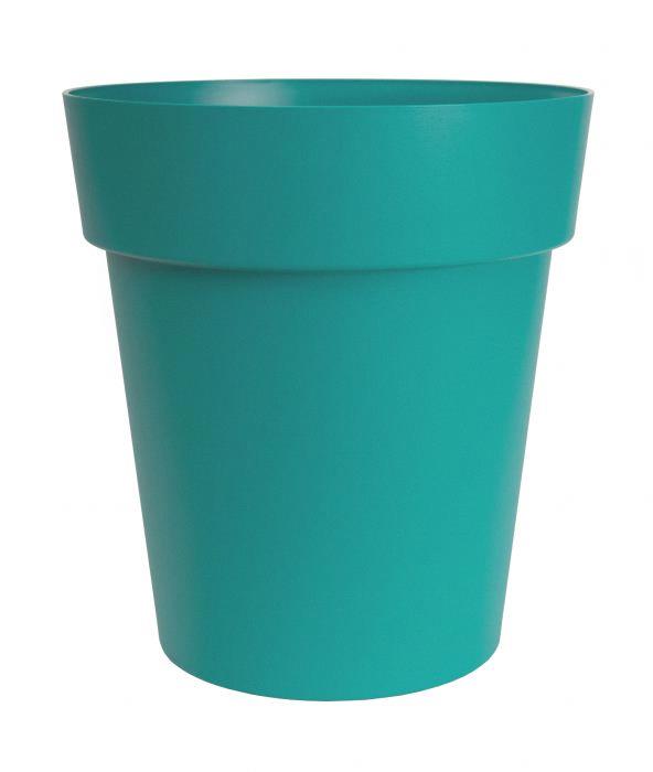 Pot patio rond allongé fini mat turquoise 17''