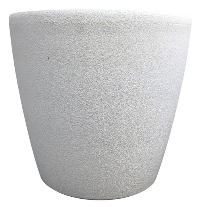 Pot rond minérale ciment 14'' blanc