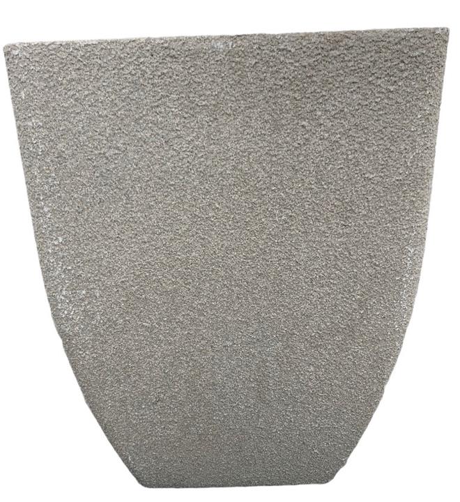Pot carré allongé ciment 14'' granite/gris